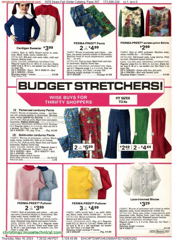1976 Sears Fall Winter Catalog, Page 307