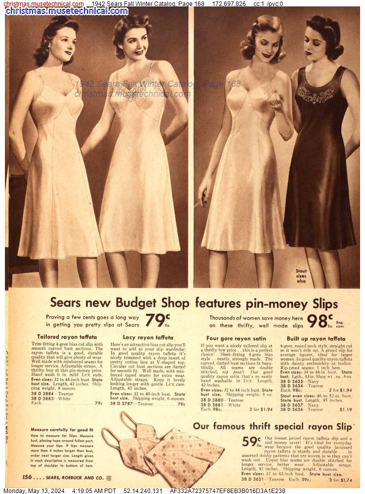 1942 Sears Fall Winter Catalog, Page 168