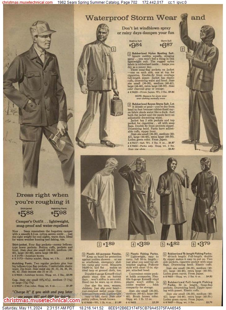 1962 Sears Spring Summer Catalog, Page 702