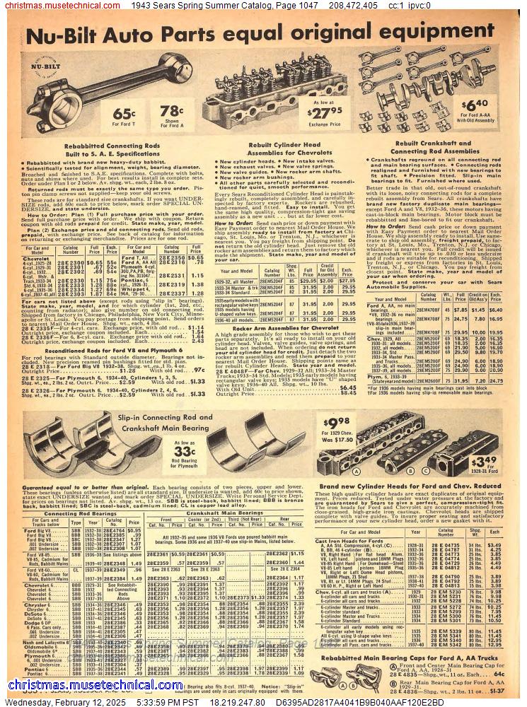 1943 Sears Spring Summer Catalog, Page 1047