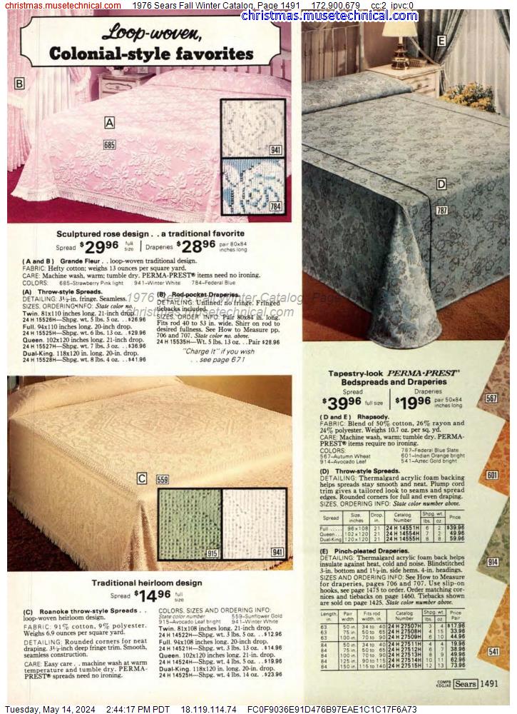 1976 Sears Fall Winter Catalog, Page 1491