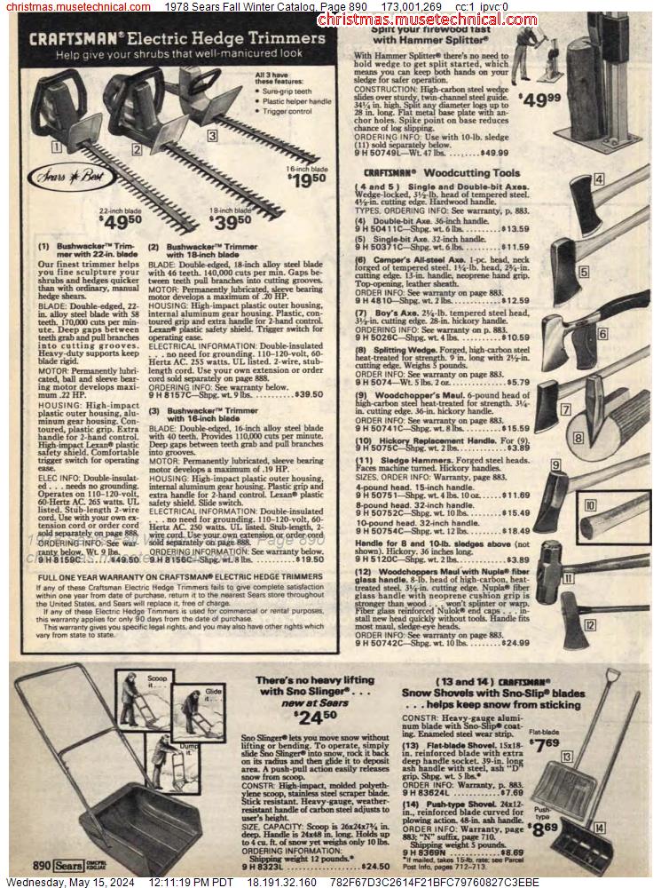 1978 Sears Fall Winter Catalog, Page 890