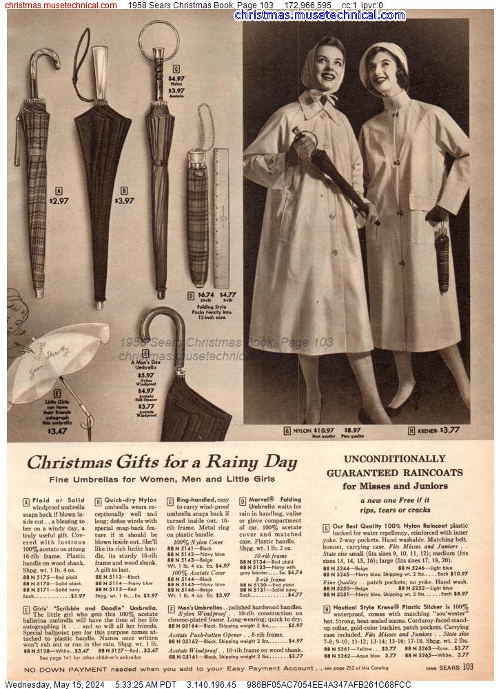 1958 Sears Christmas Book, Page 103