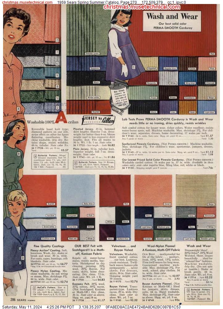 1959 Sears Spring Summer Catalog, Page 270