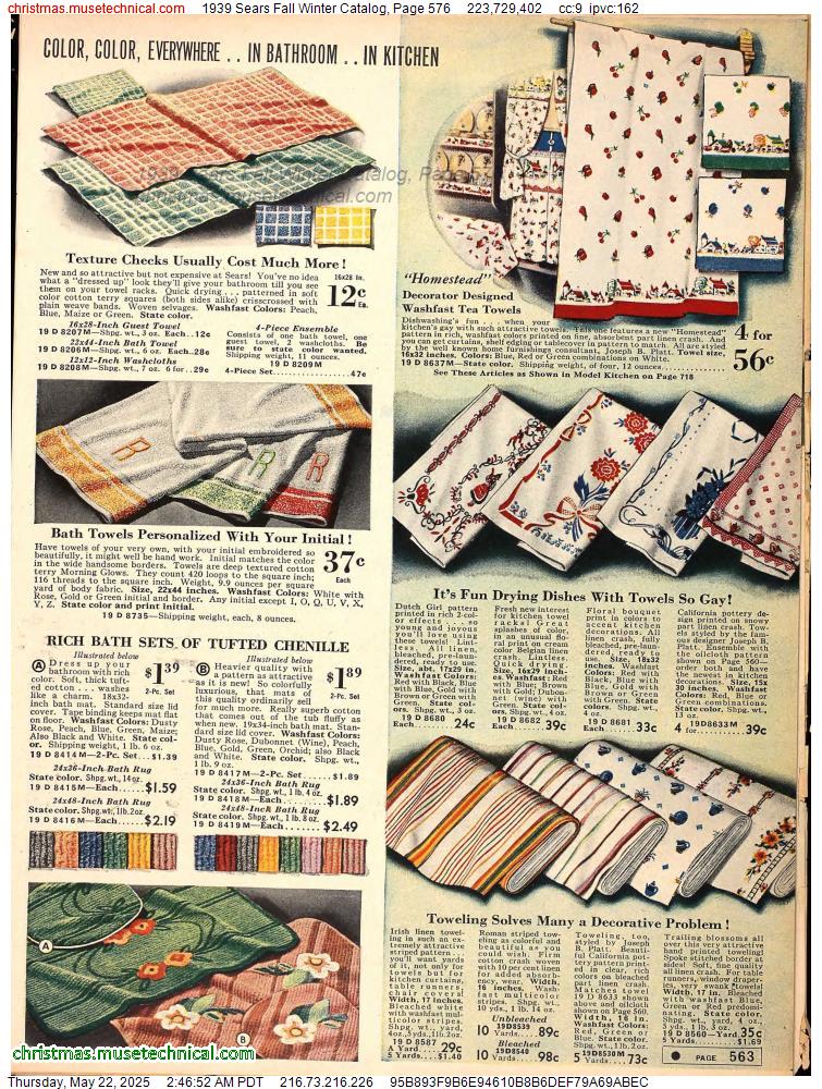 1939 Sears Fall Winter Catalog, Page 576