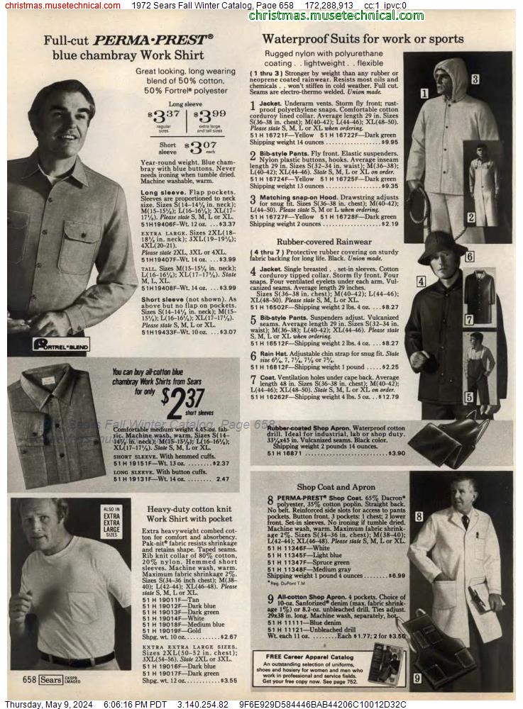 1972 Sears Fall Winter Catalog, Page 658