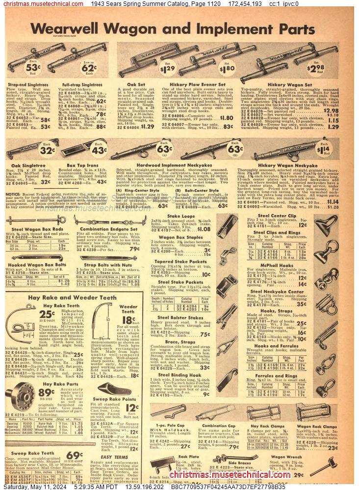 1943 Sears Spring Summer Catalog, Page 1120