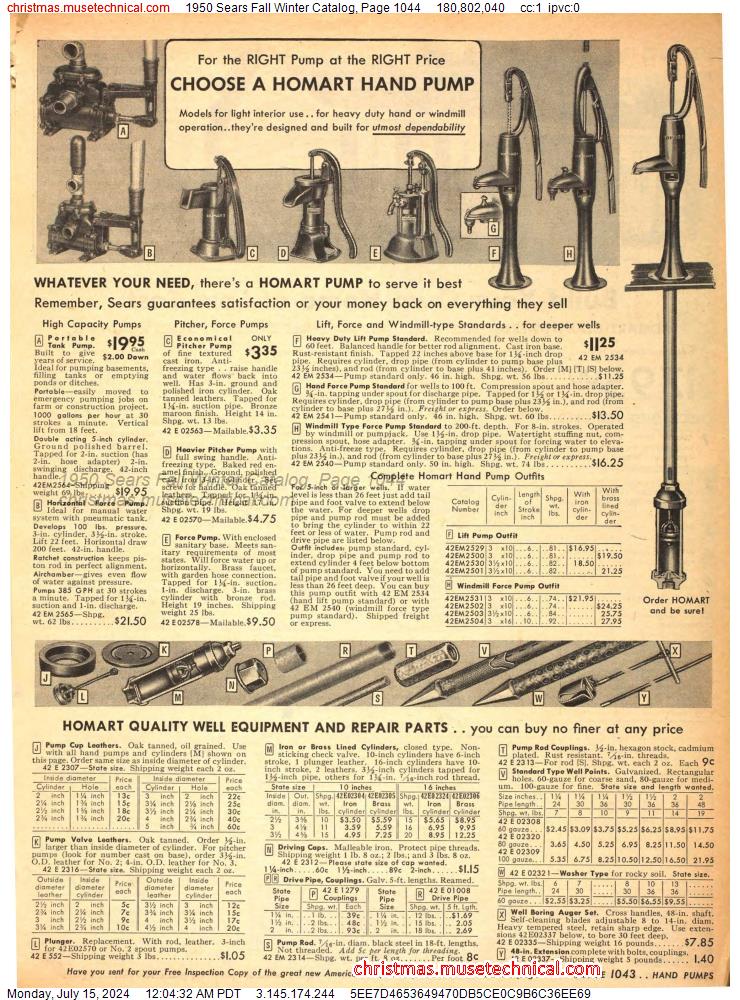 1950 Sears Fall Winter Catalog, Page 1044