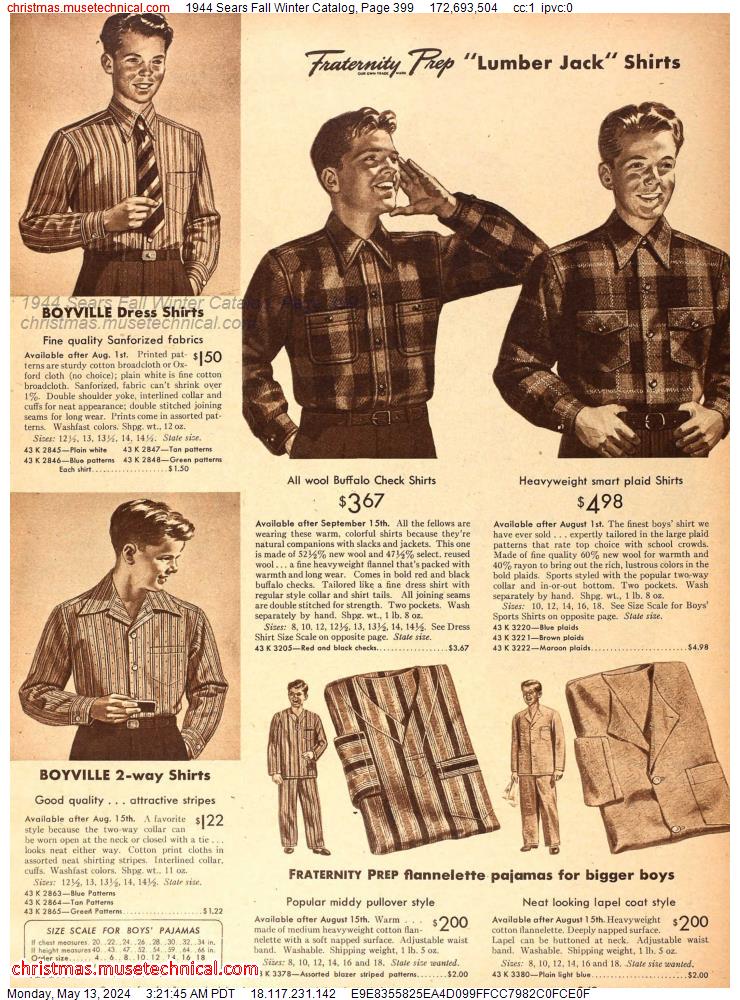 1944 Sears Fall Winter Catalog, Page 399