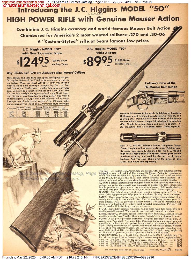 1951 Sears Fall Winter Catalog, Page 1167