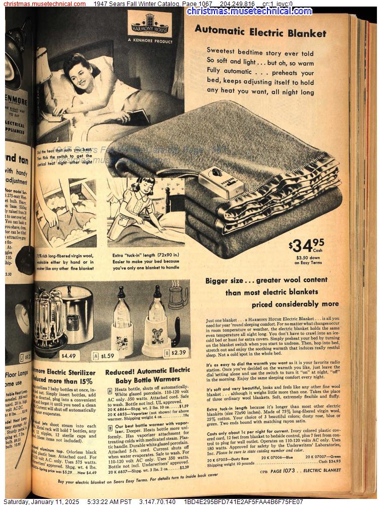 1947 Sears Fall Winter Catalog, Page 1067