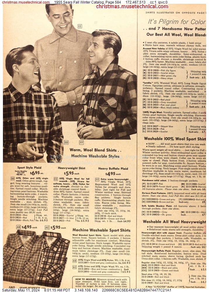 1955 Sears Fall Winter Catalog, Page 584