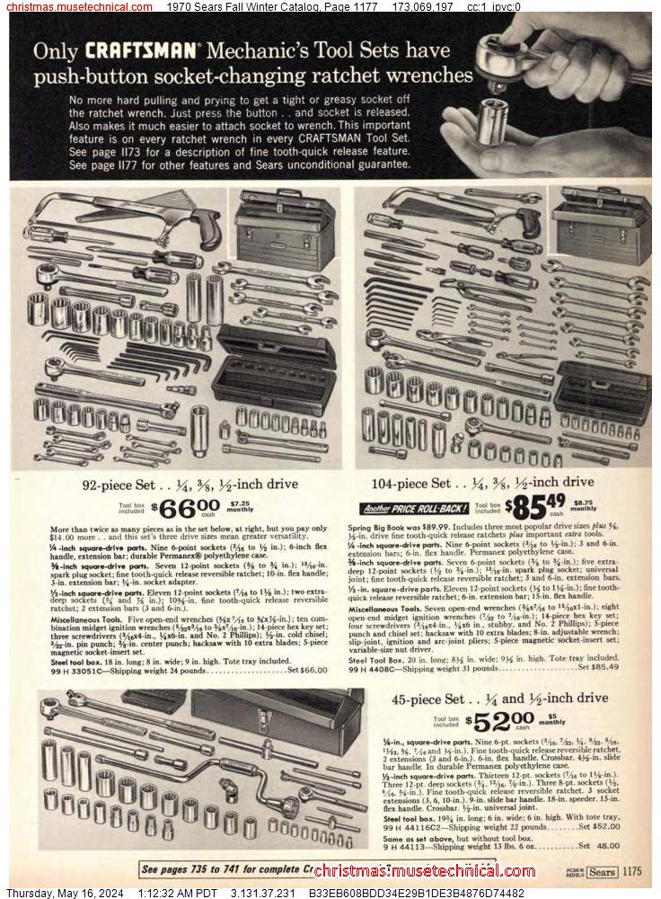 1970 Sears Fall Winter Catalog, Page 1177
