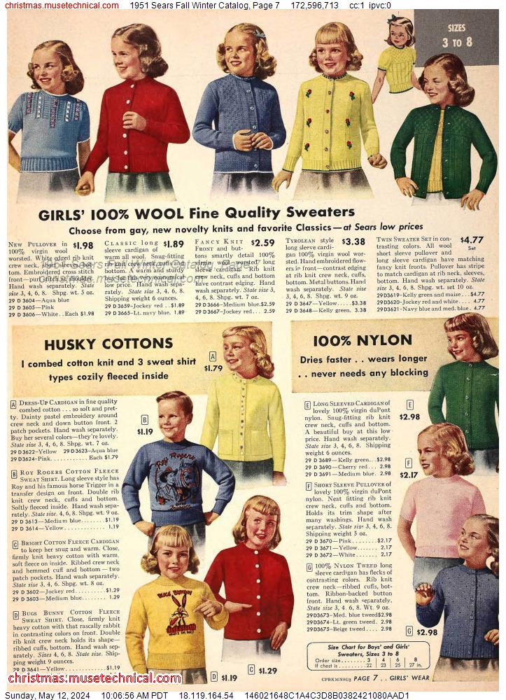 1951 Sears Fall Winter Catalog, Page 7