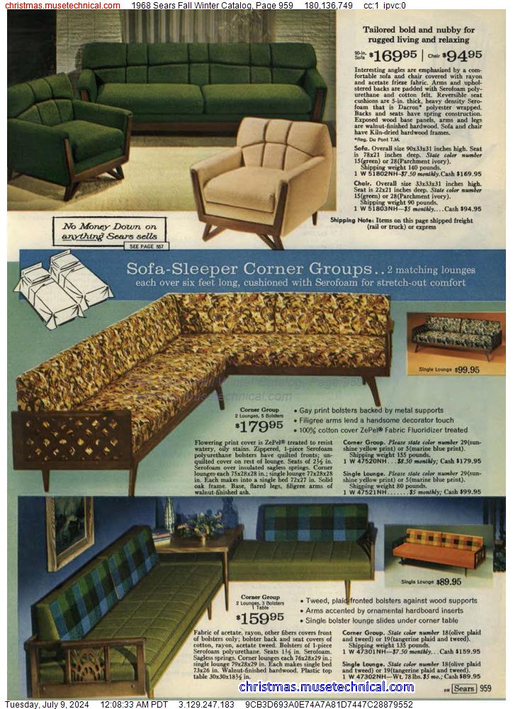 1968 Sears Fall Winter Catalog, Page 959