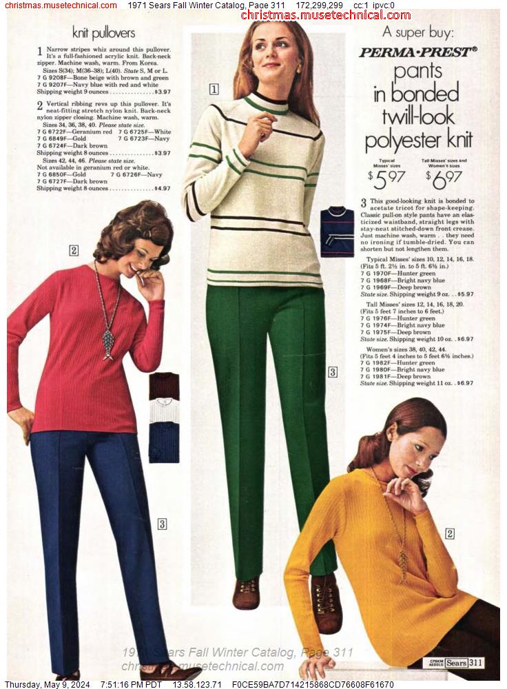 1971 Sears Fall Winter Catalog, Page 311