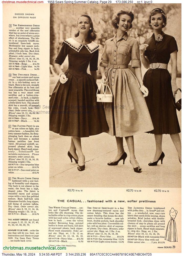 1958 Sears Spring Summer Catalog, Page 29