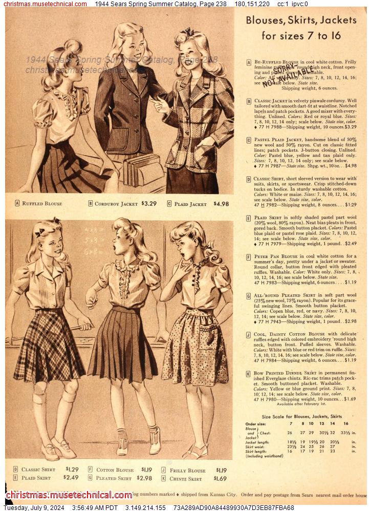 1944 Sears Spring Summer Catalog, Page 238