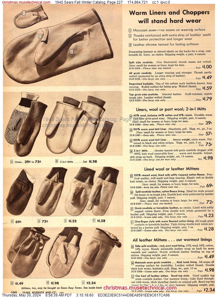 1945 Sears Fall Winter Catalog, Page 227