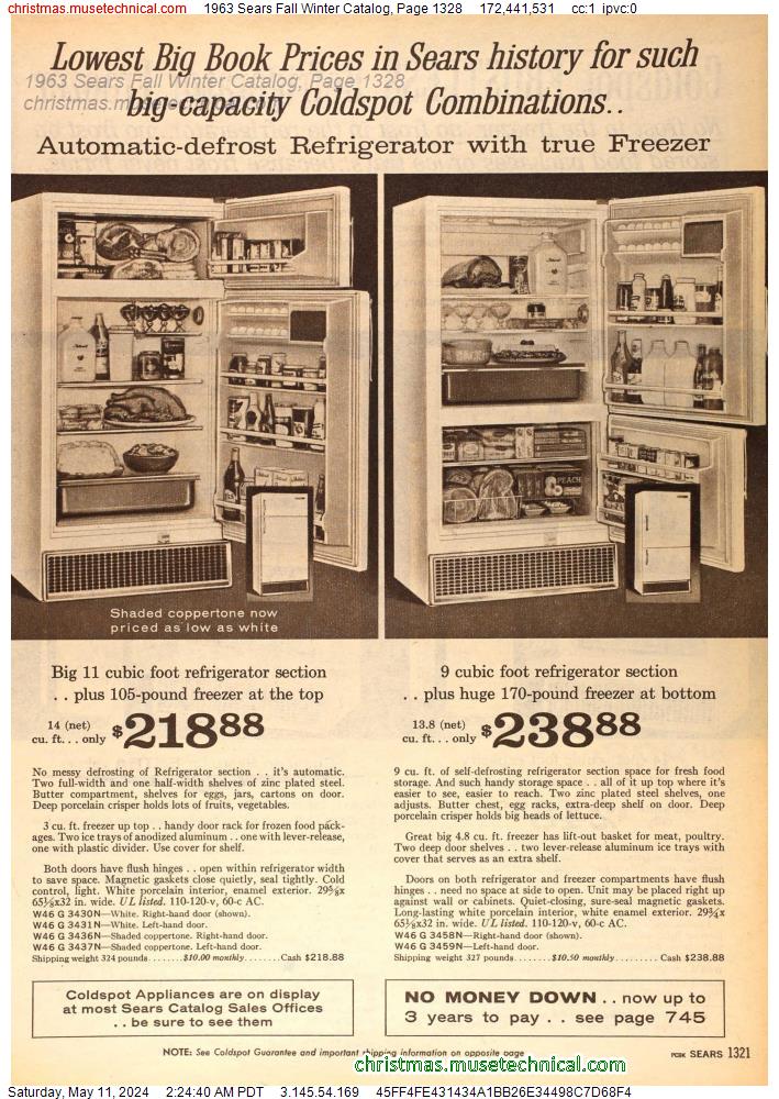 1963 Sears Fall Winter Catalog, Page 1328