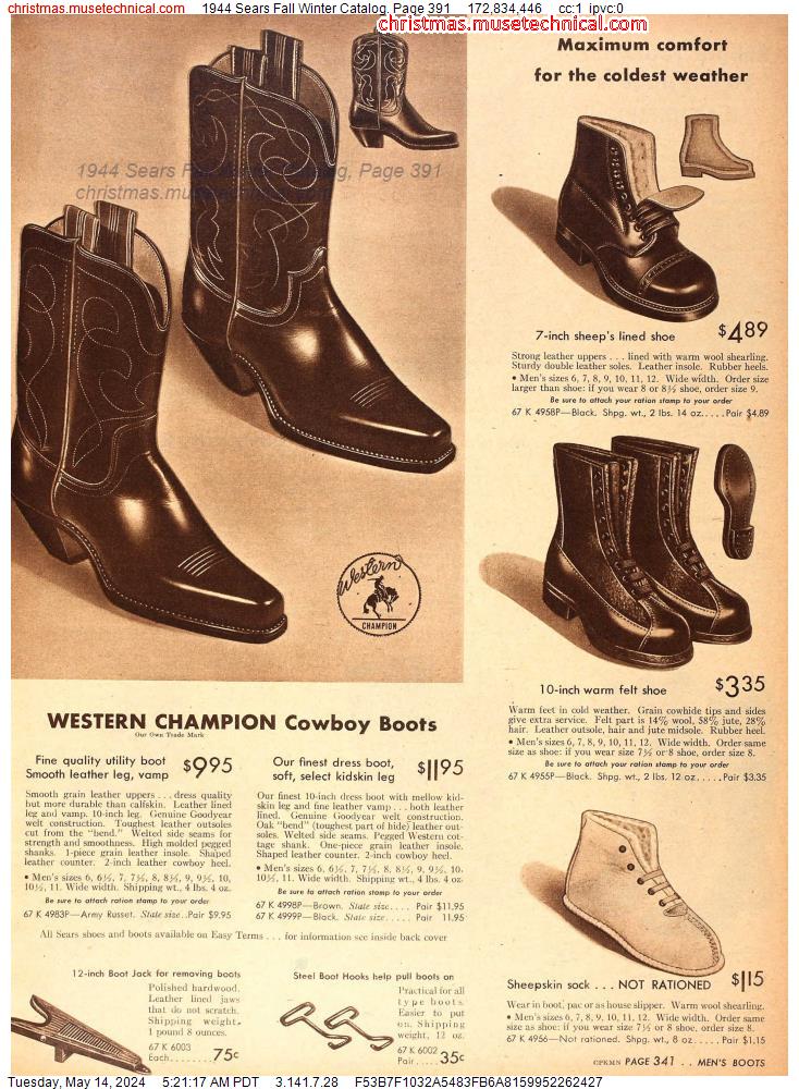 1944 Sears Fall Winter Catalog, Page 391