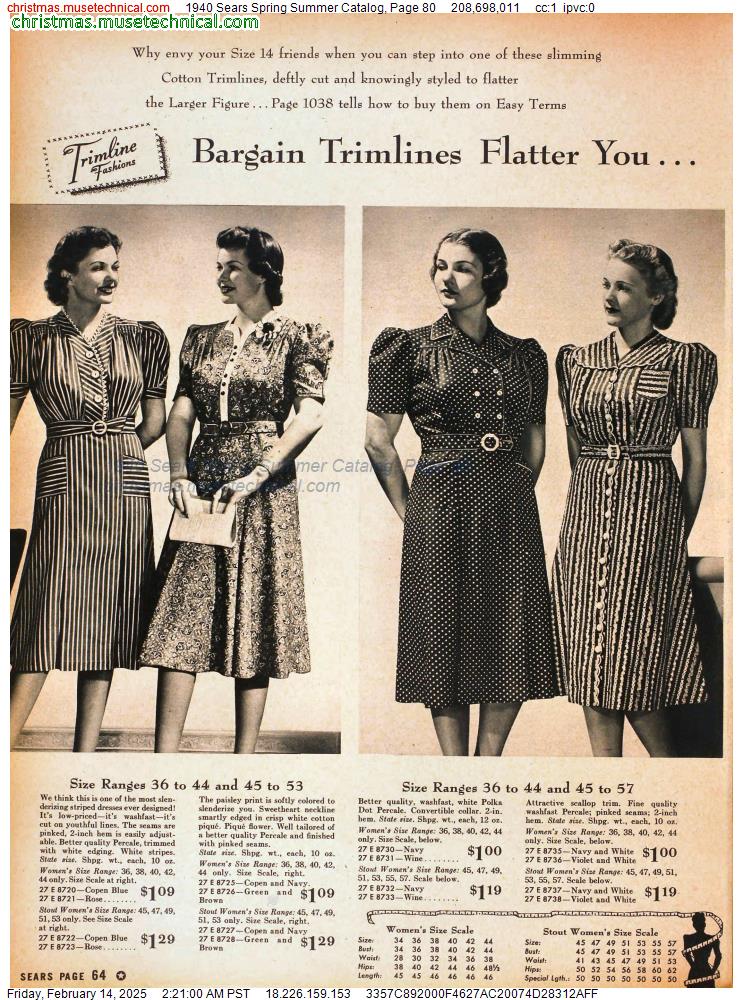 1940 Sears Spring Summer Catalog, Page 80