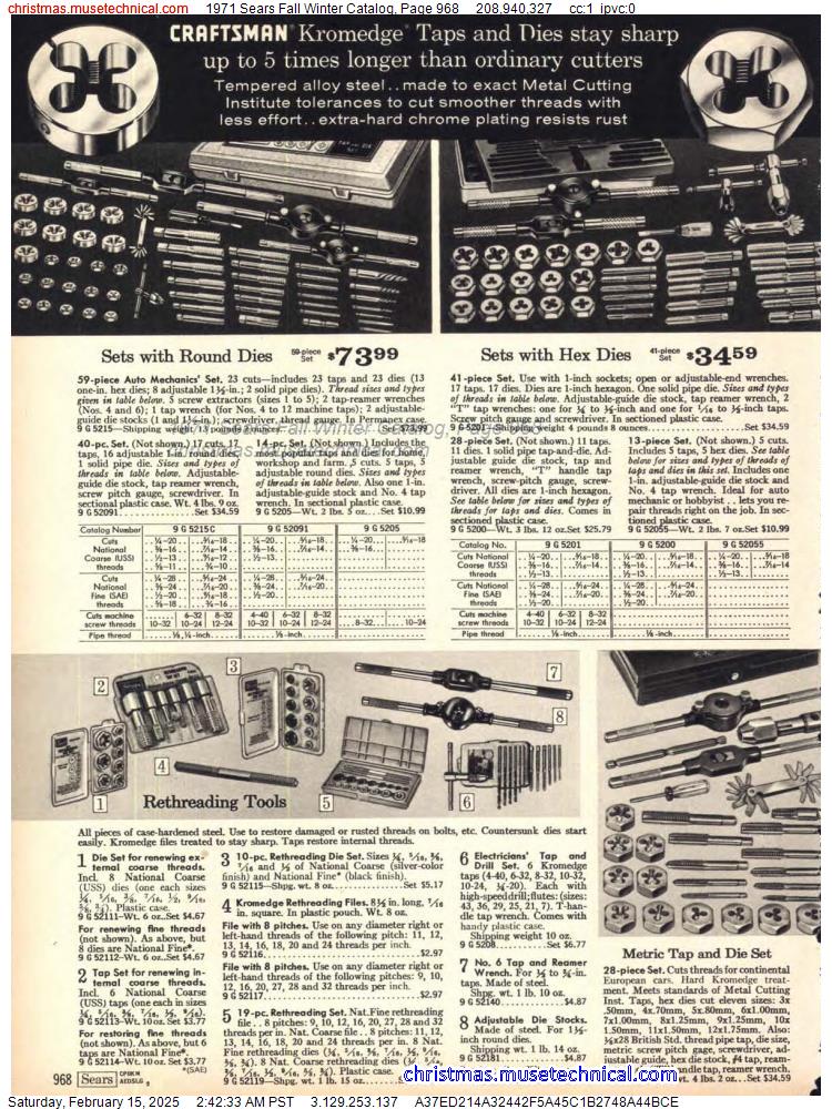 1971 Sears Fall Winter Catalog, Page 968