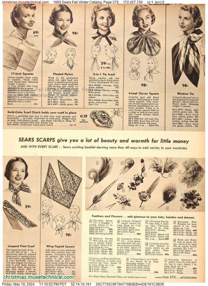 1950 Sears Fall Winter Catalog, Page 275