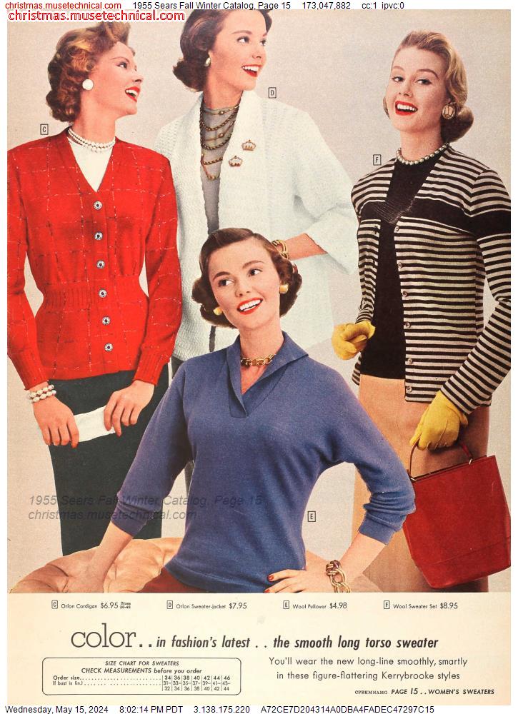 1955 Sears Fall Winter Catalog, Page 15
