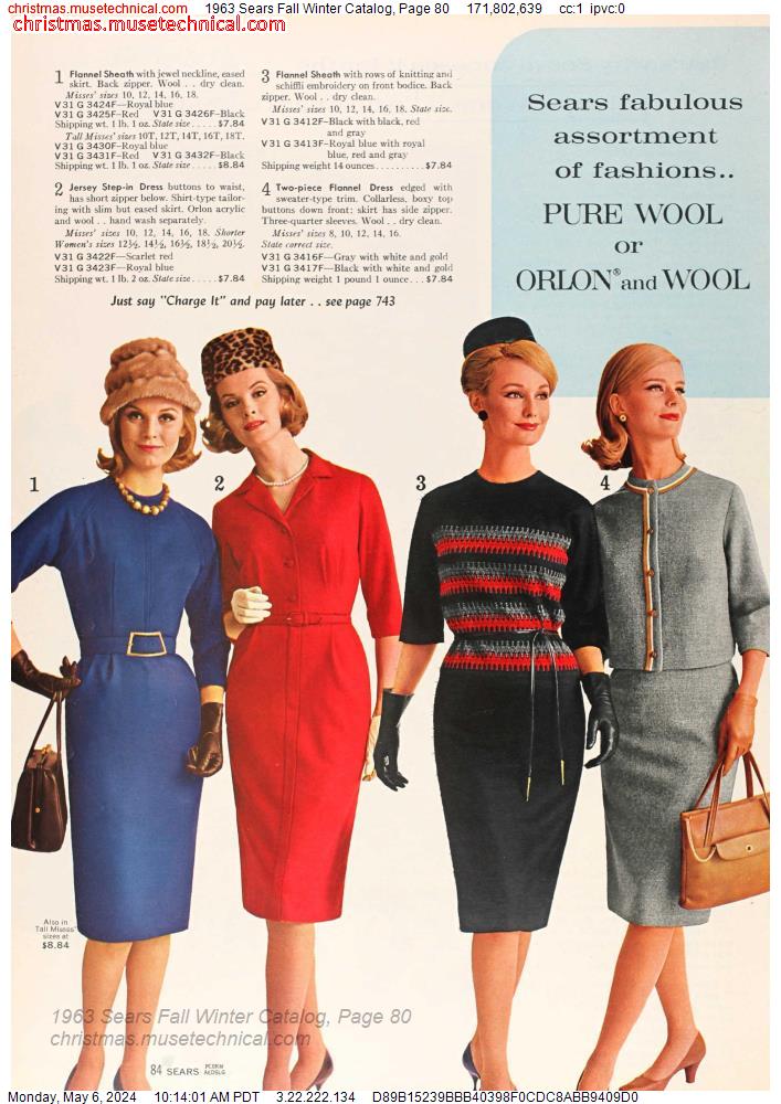 1963 Sears Fall Winter Catalog, Page 80