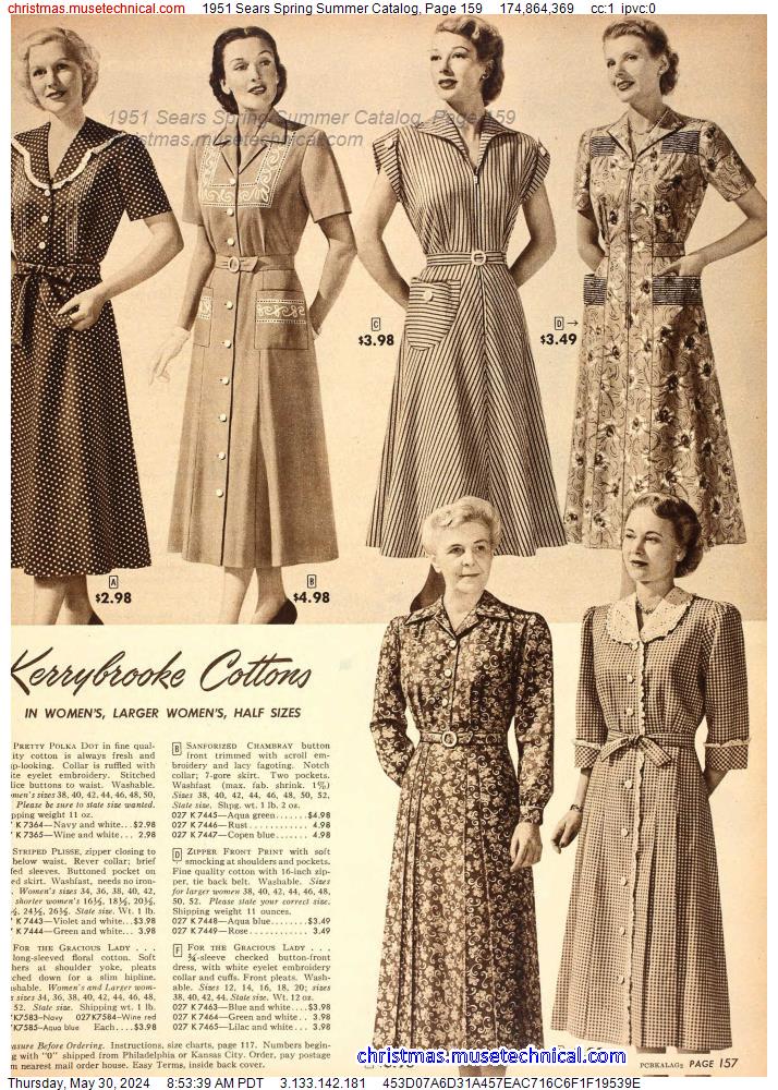 1951 Sears Spring Summer Catalog, Page 159