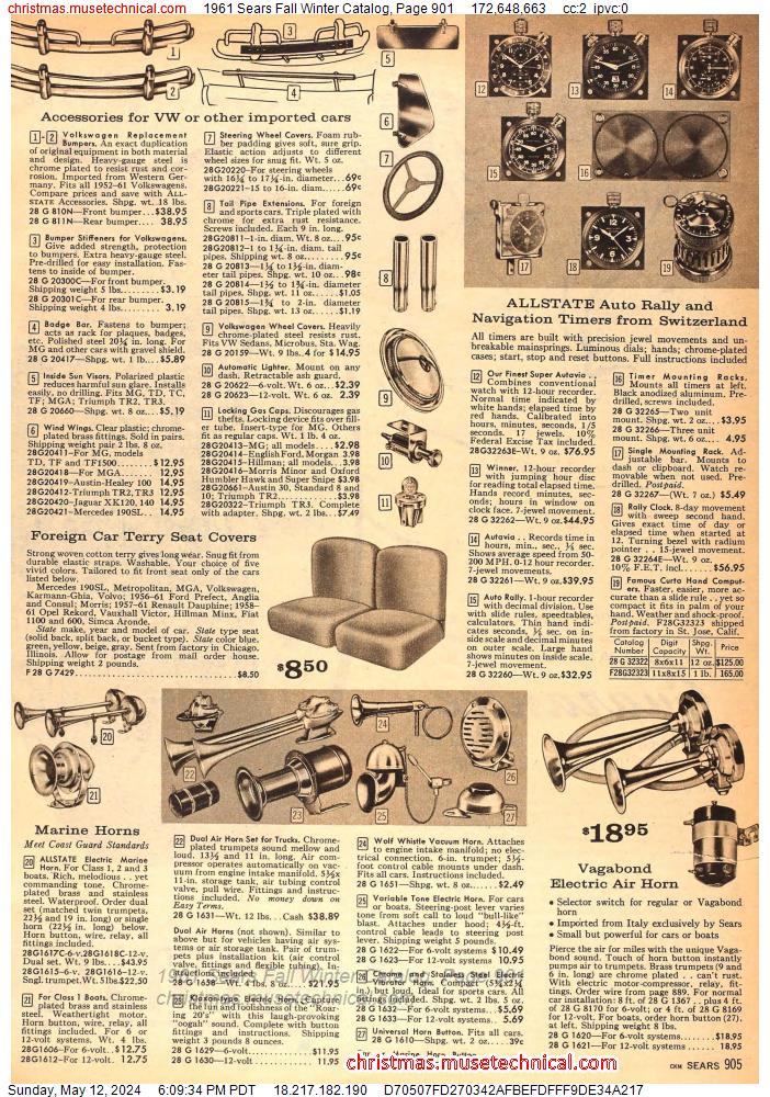 1961 Sears Fall Winter Catalog, Page 901