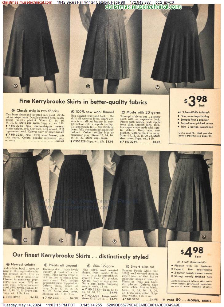 1942 Sears Fall Winter Catalog, Page 98