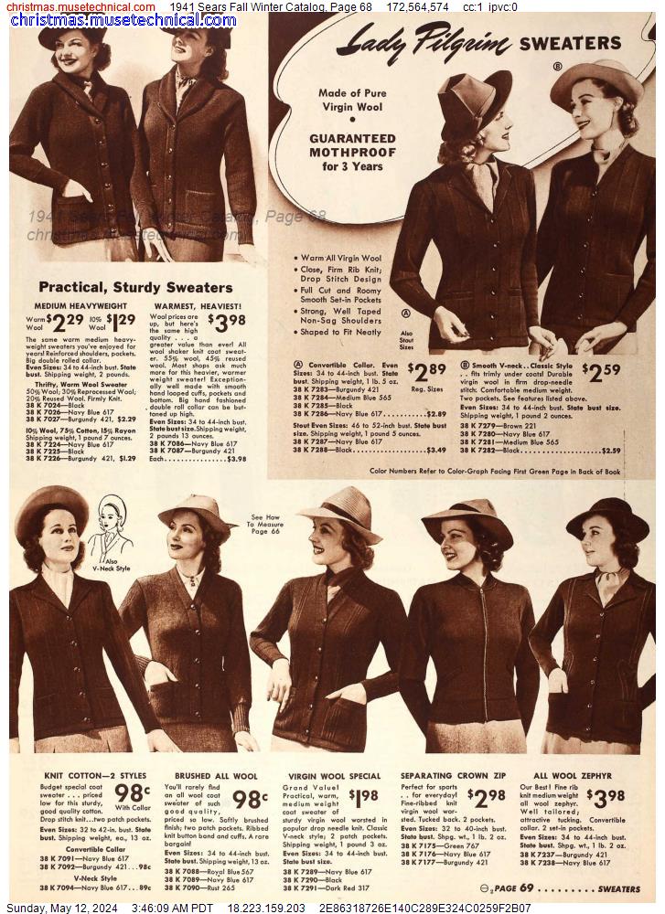 1941 Sears Fall Winter Catalog, Page 68