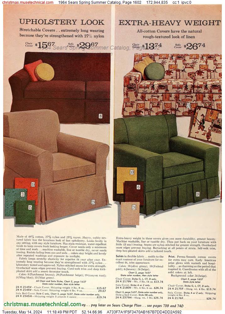 1964 Sears Spring Summer Catalog, Page 1602