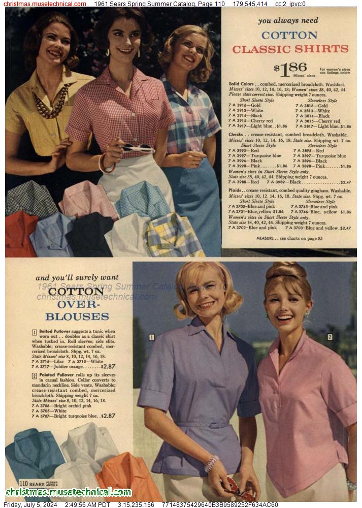 1961 Sears Spring Summer Catalog, Page 110