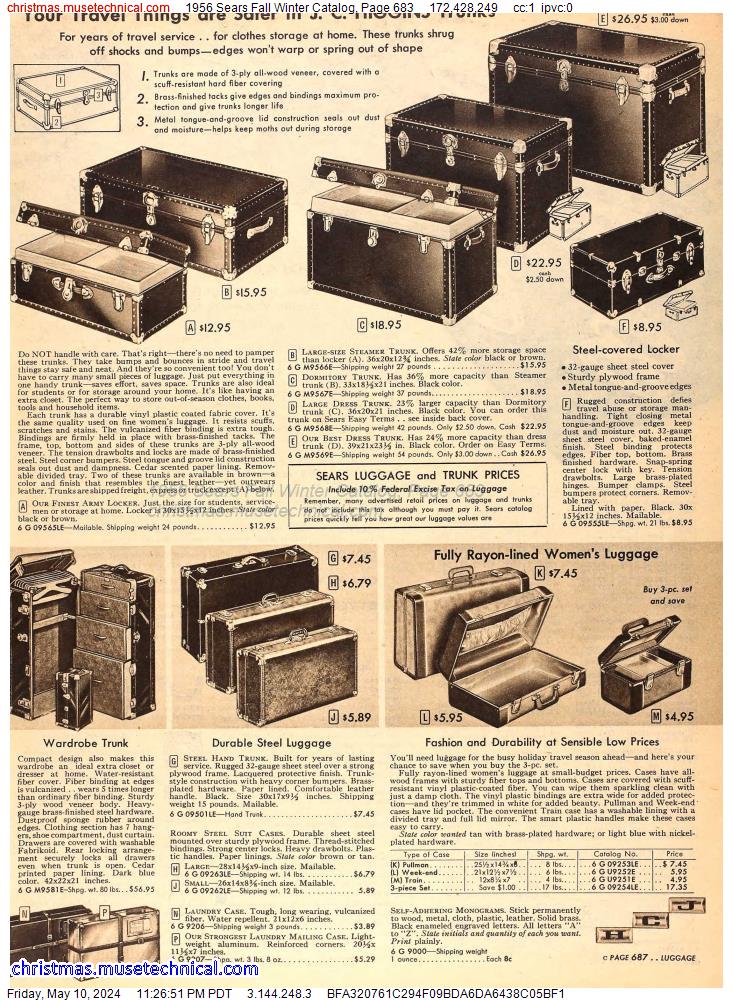 1956 Sears Fall Winter Catalog, Page 683