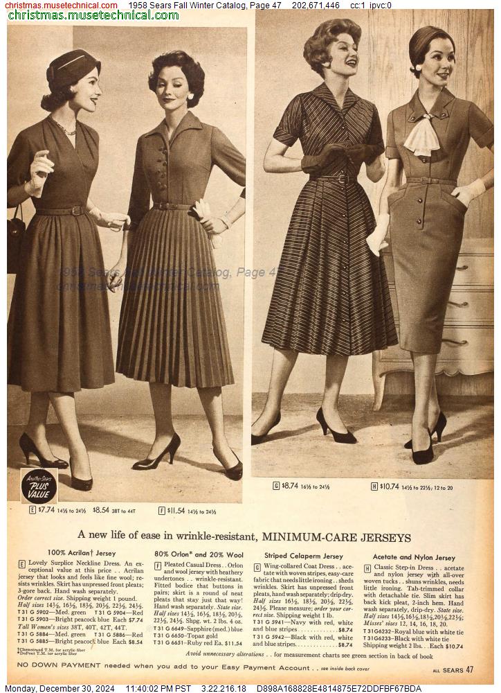 1958 Sears Fall Winter Catalog, Page 47