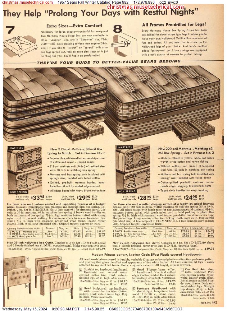 1957 Sears Fall Winter Catalog, Page 982
