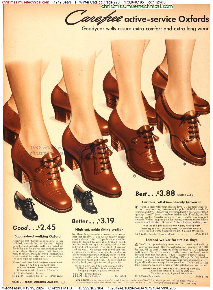 1942 Sears Fall Winter Catalog, Page 220
