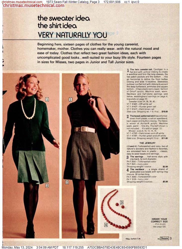 1973 Sears Fall Winter Catalog, Page 3
