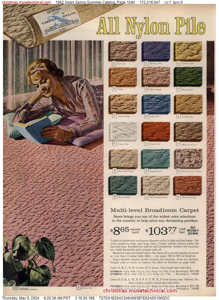 1962 Sears Spring Summer Catalog, Page 1280