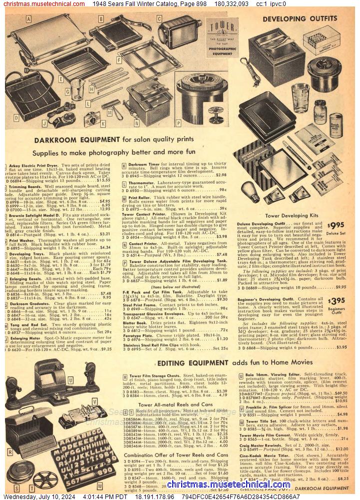 1948 Sears Fall Winter Catalog, Page 898