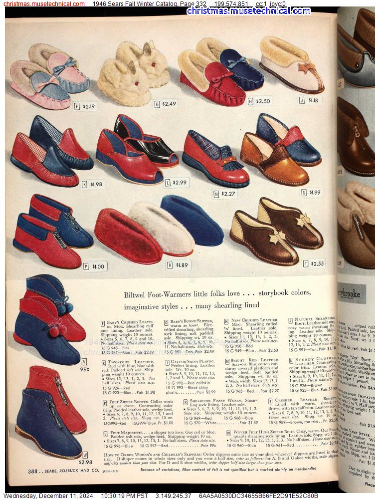 1946 Sears Fall Winter Catalog, Page 332