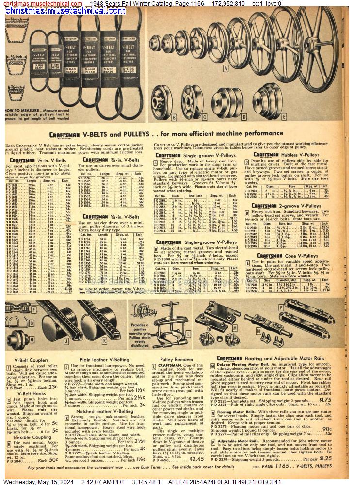 1948 Sears Fall Winter Catalog, Page 1166