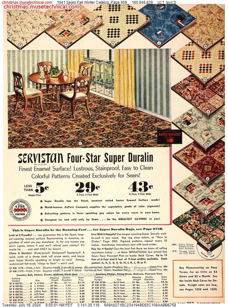 1941 Sears Fall Winter Catalog, Page 959