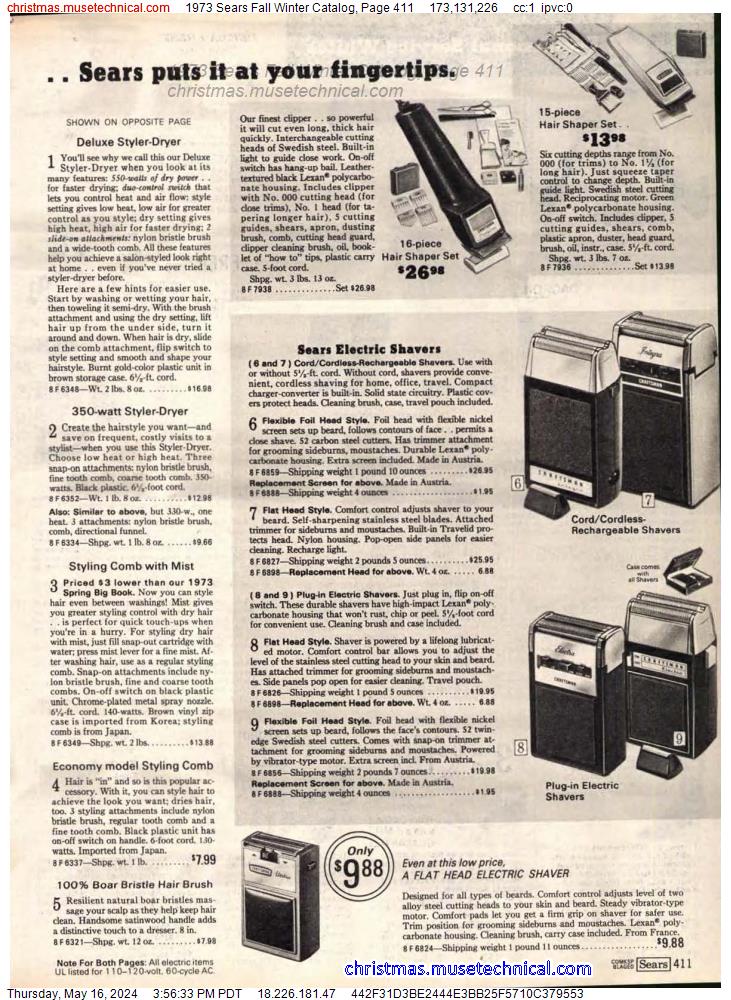 1973 Sears Fall Winter Catalog, Page 411