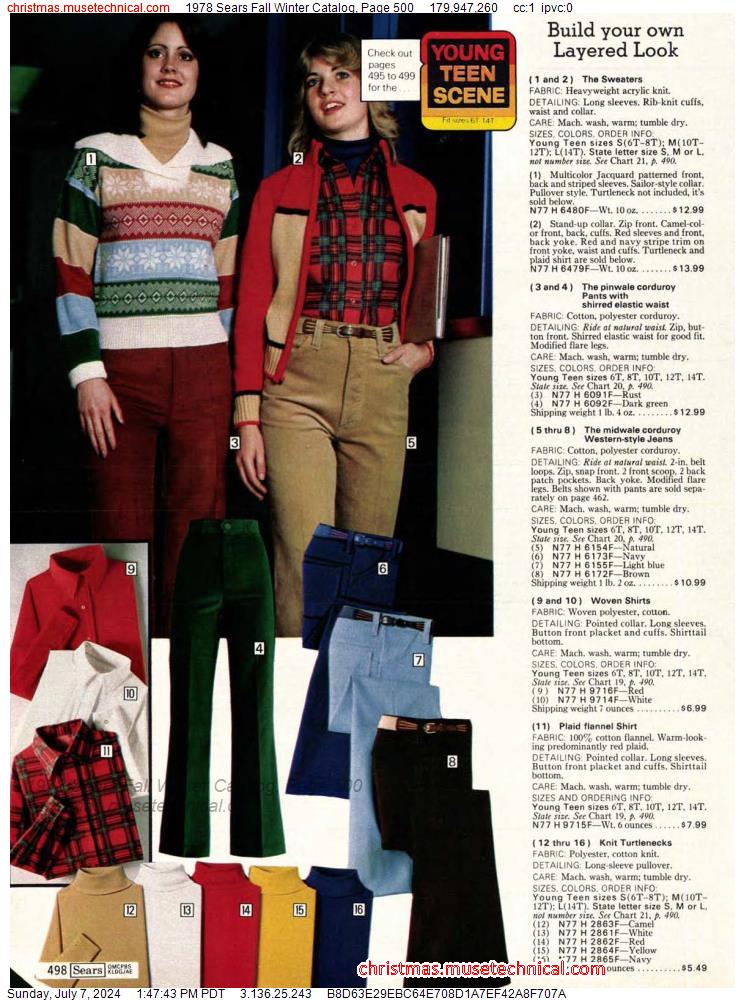 1978 Sears Fall Winter Catalog, Page 500