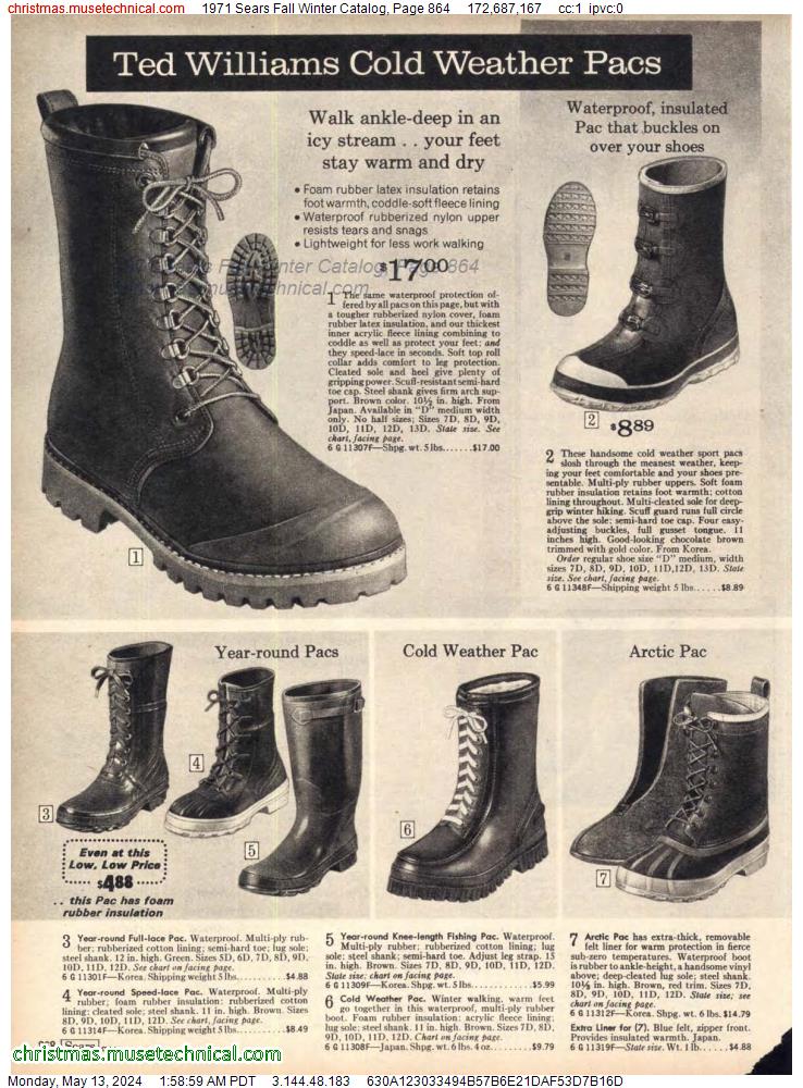 1971 Sears Fall Winter Catalog, Page 864