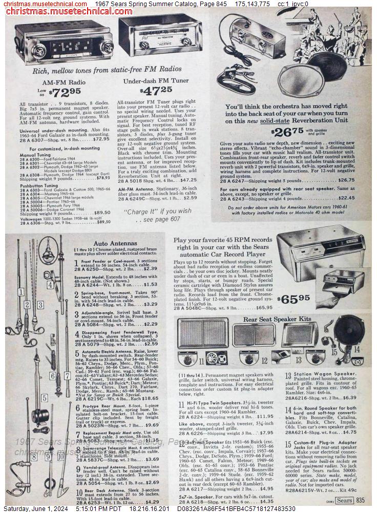 1967 Sears Spring Summer Catalog, Page 845